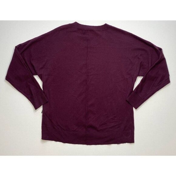 Alfani Pullover Sweater Top XS Dark‎ Purple Women's Seam-Front Relaxed NEW - Picture 2 of 7